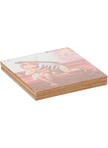 Cosy Kitchen Decorative Coaster Set Of 2 For Coffe Mugs Or Cold Drinks 9 x 9 cm Each