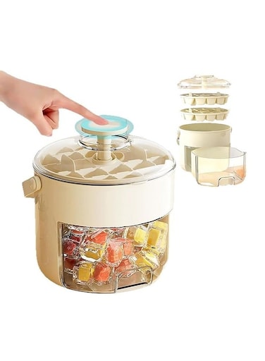 Cube Tray Press Ice Cube Trays Double Layer 40 Gride Ice Cube Mold Ice Molds Cubes Ice Cube Trays with Lid and Bin Easy Release Ice Tray for Juice, Coffee&iuml;&frac14;&OElig;Cocktail