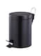 Stainless Steel Pedal Bin 3L Black, Pedal Bin, Bathroom Pedal Bin 3L, Office Pedal Bin, Round Shape, Black, Size: H:24.5 x W:17 CM