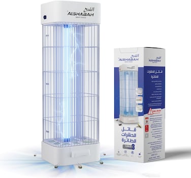 ALSHABAH Original Mosquito Killer, 3800V Smart Killer Mosquito Lamp with 15W UV Light, High Powered Insect Killer for Indoor, Kitchen, Patio, Backyard (White)