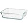 Food Container, Rectangular, Heat-Resistant Glass, 1.0 L (No Lid)
