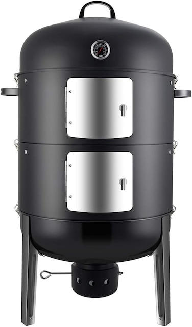 ريل كوك شواية فحم مدخن - مدخن عمودي 20 انش للطبخ في الهواء الطلق