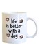 Your Wall Life Is Better With A Dog Quote Printed Coffee Mug White/Black/Brown