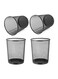 Set of 4 Multipurpose Metal Mesh Waste Bin For Office, Home, Kitchen H 34 x W 29.5 Cm Black