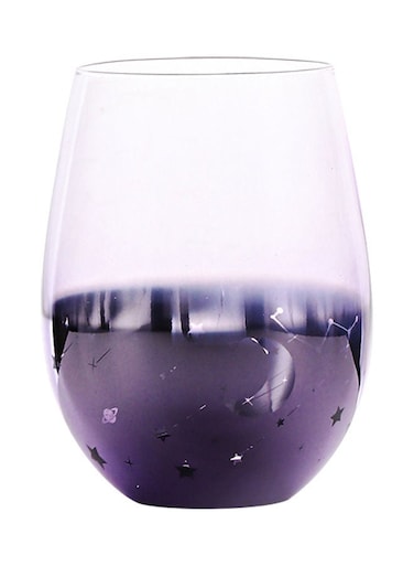 Egg Shaped Crystal Glass Purple/Clear