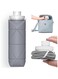 water bottle, Silicone water bottle, Carabiner water bottle, Travel water bottle, Leakproof water bottle for home, gym, office, camping (Grey)