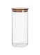 Vague Borosilicate Glass Jar with Bamboo Lid, 1.5 Litre Capacity