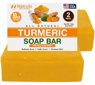 Turmeric Soap Bar for Face &amp; Body &acirc;&euro;&ldquo; Natural Turmeric Skin Brightening Soap for Dark Spots, Intimate Areas, Underarms &acirc;&euro;&ldquo; Turmeric Face Wash Reduces Acne, Fades Scars &amp; Cleanses Skin 5oz