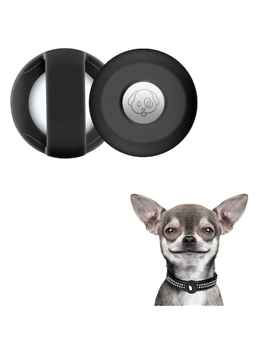Joyzzz Airtag Dog Collar Holder, 2 Pack Silicone Air Tag Case Cover, Anti-Lost Dog Collar Holder, Waterproof Protective Air Tag Holder, Dog Tracker Case for Dog Cat