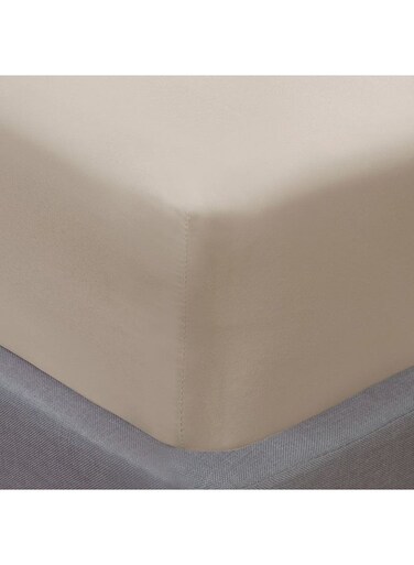 Super Soft Plain Dyed Thermal Warm Cosy King Sized Fitted Sheet Polyester Natural 150x200cm