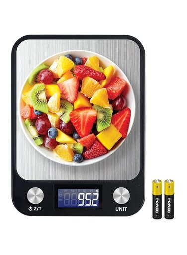 SKY-TOUCH Digital Kitchen Scale, Multifunction Food Scale With LCD Display Stainless Steel Platform, Ultra Slim,Tare Function, High Accuracy Food Scale (Batteries Included)