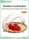 Woven Bamboo Food Cover Basket Foldable Mesh Canopy &amp; Handwoven Base Design with Natural Material Structure for Kitchen Food Preservation Use