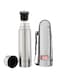 MILTON 1000ml Thermosteel Flask with Jacket, Keeps Drinks Hot and Cold for 24 Hours, 18/8 Stainless Steel, Double-Walled Vacuum Insulated Water Bottle with Inner Copper Coating - Plain Lid - Silver
