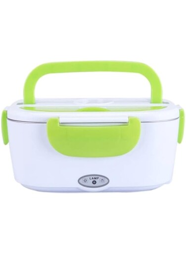 Dubai Gallery Portable Electric Heating Lunch Box White/Green 9.37X6.69X4.25Inch