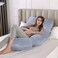 HOME DWELL Pregnancy Pillow - Supportive Maternity Pillow for Sleeping, 115 x 85 x 25 cm, Comfortable Body Pillow for Pregnant Women-(Blue)