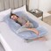 HOME DWELL Pregnancy Pillow - Supportive Maternity Pillow for Sleeping, 115 x 85 x 25 cm, Comfortable Body Pillow for Pregnant Women-(Blue)