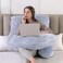 HOME DWELL Pregnancy Pillow - Supportive Maternity Pillow for Sleeping, 115 x 85 x 25 cm, Comfortable Body Pillow for Pregnant Women-(Blue)
