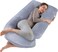 HOME DWELL Pregnancy Pillow - Supportive Maternity Pillow for Sleeping, 115 x 85 x 25 cm, Comfortable Body Pillow for Pregnant Women-(Blue)
