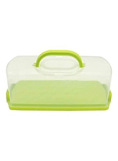 Plastic Rectangular Bread Box with Portable Handle, Loaf Cake Storage Container Box for Storing Banana Bread,Pumpkin Bread (Green)