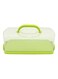 Plastic Rectangular Bread Box with Portable Handle, Loaf Cake Storage Container Box for Storing Banana Bread,Pumpkin Bread (Green)