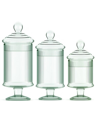Glass Cookie Jars - 700ml/1300ml/1800ml, Glass Food Storage Jars Containers, High Borosilicate Glass Cookies Jars, Kitchen Canisters for Coffee, Flour, Sugar, Candy, Cookie