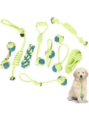 Coocicyi 10pcs Dog Rope Toys for Aggressive Chewers - Flossy Chews Color Rope Tug - Dog Tug of War Toy