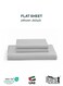 3-Piece Grey Plush 240x260 Flat Bedsheet Set Includes 1 Deep Pocket Flat Bedsheet and 2 Pillow Covers, Breathable and Machine Washable