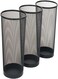 Small Cylinder Trash Can For Home Or Office, 6 Gallon Mesh Round Bins, Lightweight, Steel Wastebasket Set For Garbage Or Recycle, 3-Pack, (Multicolour)
