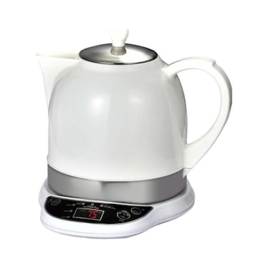 Electric Ceramic Arabic Coffee &amp; Tea Dallah - 1000W Smart Kettle with Digital Display - 1L