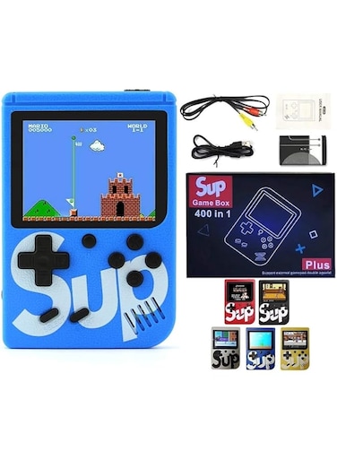 AWH SUP Game Box Plus 400 in 1 Retro Games UPGRADED VERSION mini Portable Console Handheld Gift By PRIME TECH &trade; (Blue)