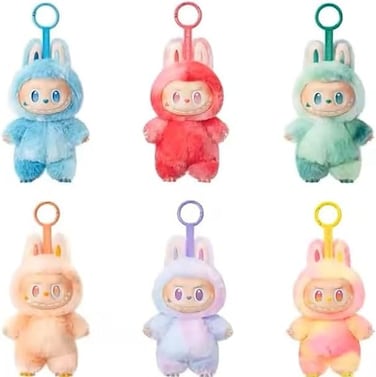 La-bubu Cute Bunny Plush Keychain Mystery Box - Soft Kawaii Bunny Doll with Clip-On Hook - Adorable Collectible Plushie Toy for Girls, Kids, Bags &amp; Gift (Blind Box Surprise)" 1PCS Random Color