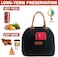 MahMir Insulated Lunch Bag for Men Women Kids with Strap Handles, Wide Open Easy to Clean Insulated Lunch Bag Box for Office Work School Picnic Travel, Leakproof Thermal Cooler Insulated Lunch (Black)