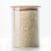 Honey Bee 3 Liter Multipurpose Airtight Round Glass with Bamboo Lid For Kitchen &amp; Pantry