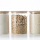 Honey Bee 3 Liter Multipurpose Airtight Round Glass with Bamboo Lid For Kitchen &amp; Pantry