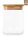 Honey Bee 3 Liter Multipurpose Airtight Round Glass with Bamboo Lid For Kitchen &amp; Pantry
