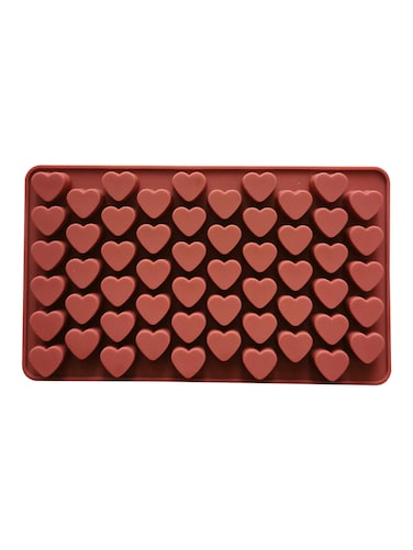 Brown 55-Piece Mini Hearts Silicone Chocolate Mold for Heart-Shaped Treats, Heart Shape Silicone Mould for Chocolate and Sugar Dough Creations