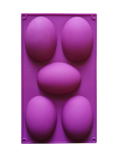 5-Cavity Oval Silicone Soap Mold – Glossy Dome Design for Homemade Lotion and Soap Bars