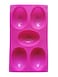 Pink Silicone 5-Cavity Non-Stick Oval Mold Tray for Ice Candy, Chocolates, Muffins, Cupcakes & Soap Making