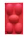 Red Silicone Oval Shape Mould Tray – Non-Stick 5 Cavity Design for Muffins, Chocolates & Cupcakes & Soap Crafting