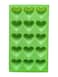 Green 15-Cavity Heart Silicone Mold Set - Ice Cube Tray & Muffin Baking Molds, 2Pcs Food-Grade Silicone for Valentine's Candy, Chocolate, Gummy, and Baking