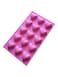 Pink Silicone 15-Cavity Heart Ice Cube and Muffin Tray Mold, Food-Grade Valentine Chocolate & Candy Mould