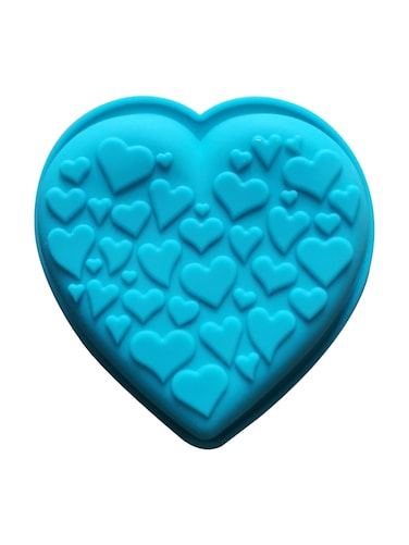 Blue Heart-Shaped Chocolate and Pastry Mould for Baking Pancakes, Muffins, and Desserts, Creative Pancake Art Moulds, Heart shaped Silicone Chocolate Candy Molds