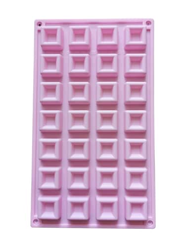 28-Cavity Rectangle Pink Silicone Soap Molds for Baking, Cavity Rectangle Silicone Molds for Soap Baking and Many More