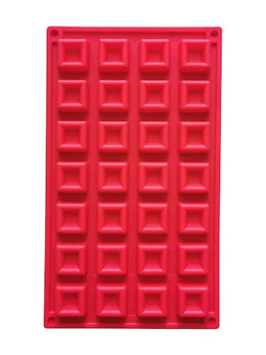 Red Silicone Soap Molds, 28-Cavity Rectangle Shape for Baking, Rectangle Silicone Molds for Baking Soap and Mousse