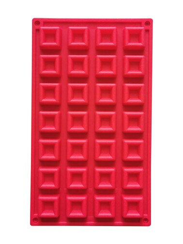 Red Silicone Soap Molds, 28-Cavity Rectangle Shape for Baking, Rectangle Silicone Molds for Baking Soap and Mousse
