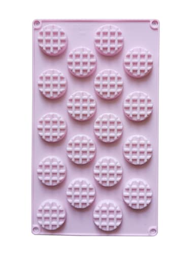 Pink 18-Cavity Silicone Mini Waffle Mold – Non-Stick Baking Mold for Candy, Cookies, Durable Non-Stick Silicone Waffle Mold