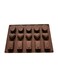 15-Cavity DIY Molds for Soap Cake &amp; Chocolate, Brown Silicone Mold &ndash; Oval, Square &amp; Heart-Shaped for Creative Crafts