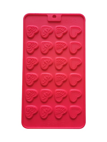 Red Silicone Heart-Shaped Muffin Pan - 24-Cavity Non-Stick Mold for Cakes Candies Chocolate Jelly and DIY Desserts