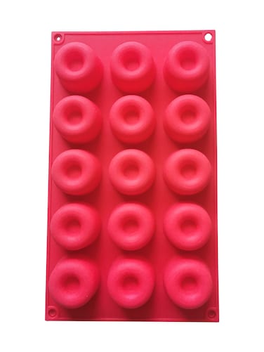 Red Silicone Mini Cake Baking Tray - Non-Stick Mold for Cupcakes, Brownies, Muffins, and Puddings