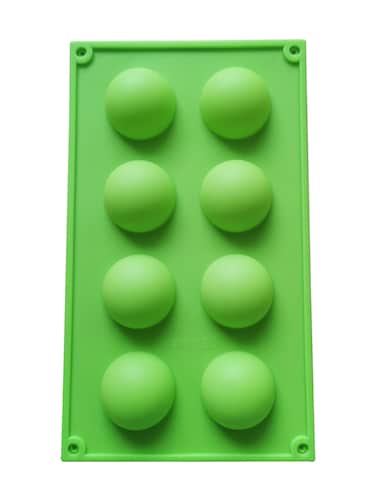 Non-Stick Silicone Half Sphere Molds for Jelly and Cakes-Semi-Circular Silicone Molds for Jelly, Cakes, and Desserts (Green)